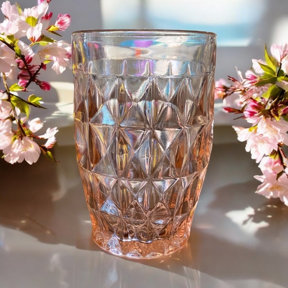 Jeanette Other - Jeanette Pink Windsor Diamond Depression Glass Tumbler. EVC
